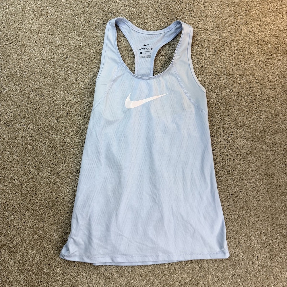 Nike Dri-FIT Tank Top Womens Small Blue Racerback Running Gym Workout Training